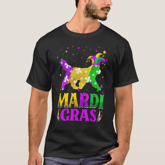 Mardi Gras Newfoundland Dog Lover Carnival Jester_ Tシャツ (正面)