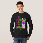 Mardi Gras No Prob Llama Alpaca Funny Carnival Cos Tシャツ (正面フル)