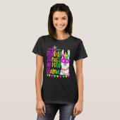 Mardi Gras No Prob Llama Alpaca Funny Carnival Cos Tシャツ (正面フル)