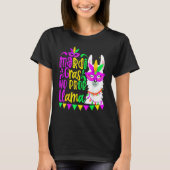 Mardi Gras No Prob Llama Alpaca Funny Carnival Cos Tシャツ (正面)