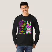 Mardi Gras No Prob Llama Alpaca Funny Carnival Cos Tシャツ (正面フル)