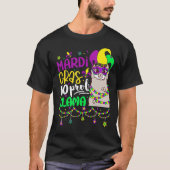 Mardi Gras No Prob Llama Alpaca Funny Carnival Cos Tシャツ (正面)