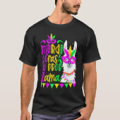 Mardi Gras No Prob Llama Alpaca Funny Carnival Cos Tシャツ (正面)