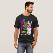 Mardi Gras No Prob Llama Alpaca Funny Carnival Cos Tシャツ (正面フル)