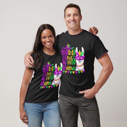 Mardi Gras No Prob Llama Alpaca Funny Carnival Par Tシャツ (ユニセックス)