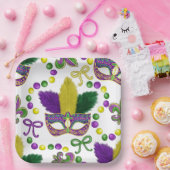 Mardi Gras Paper plate- Mardi Gras Mask ペーパープレート (パーティー)