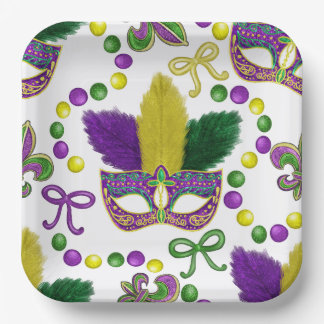 Mardi Gras Paper plate- Mardi Gras Mask ペーパープレート