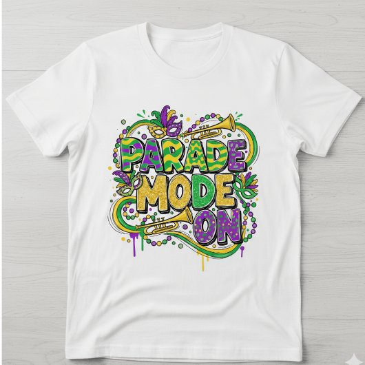 Mardi Gras Parade Mode On T-Shirt - Retro Gold Gli Tシャツ