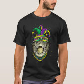 Mardi Gras Party Carnival Jester Crocodile Alligat Tシャツ (正面)