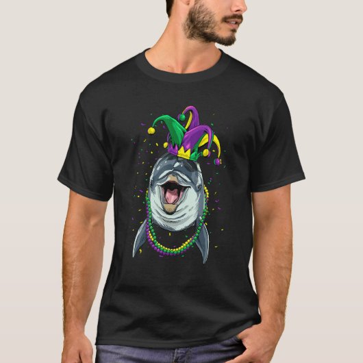 Mardi Gras Party Carnival Jester Dolphin Whale Dol Tシャツ (正面)