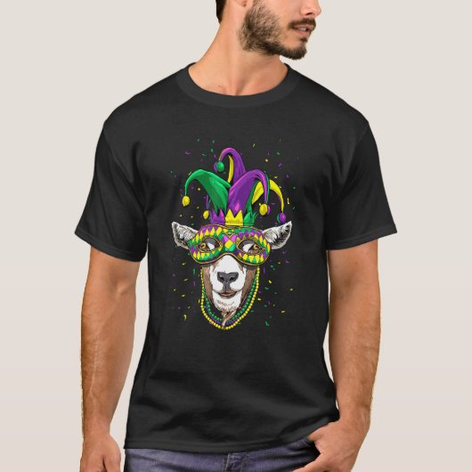 Mardi Gras Party Carnival Jester Goat Farmer Goat  Tシャツ (正面)
