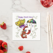Mardi Gras party crawfish and crab fetstiv napkins スタンダードカクテルナプキン (インサイチュ)