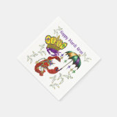 Mardi Gras party crawfish and crab fetstiv napkins スタンダードカクテルナプキン (角)