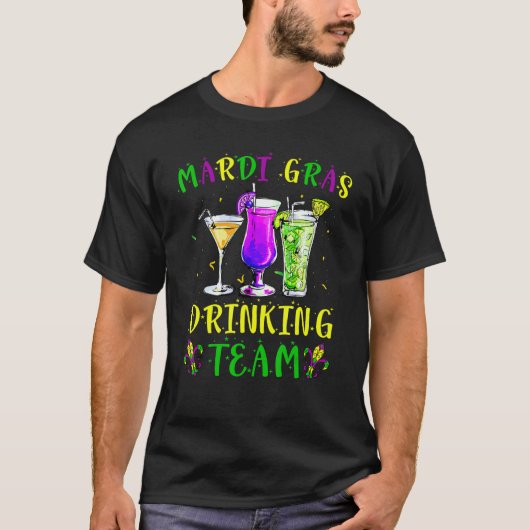 Mardi Gras Party Drinking Team Drunk Carnival Para Tシャツ (正面)