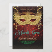 Mardi Gras Party Flyer Template  招待状 (正面)