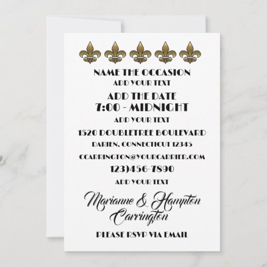 Mardi Gras - Party Invitation 招待状 (裏面)