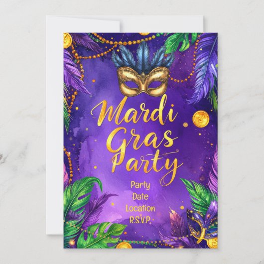 Mardi Gras Party – Let the Good Times Roll 招待状 (正面)