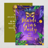 Mardi Gras Party – Let the Good Times Roll 招待状 (正面/裏面)