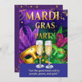 Mardi Gras Party – Let the Good Times Roll 招待状 (正面/裏面)