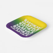 Mardi Gras Party Text Design Ombre ペーパープレート (傾斜あり)