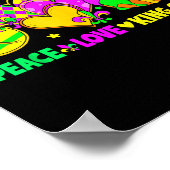 Mardi Gras Peace Love King Cake Funny Party Carniv ポスター (角)