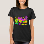 Mardi Gras Peace Love King Cake Funny Party Carniv Tシャツ (正面)