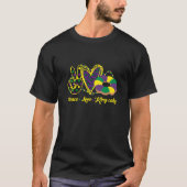 Mardi Gras Peace Love & King Cake Style Tシャツ (正面)