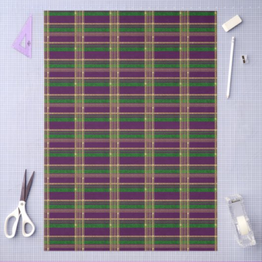 Mardi Gras Plaid 薄葉紙 (クラフト)