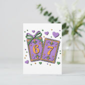 Mardi Gras Playing Cards Six Seven Deck Trucker Ha シーズンポストカード (スタンド正面)