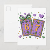 Mardi Gras Playing Cards Six Seven Deck Trucker Ha シーズンポストカード (正面/裏面)