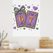 Mardi Gras Playing Cards Six Seven Deck Trucker Ha ポスター (キッチン)