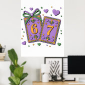 Mardi Gras Playing Cards Six Seven Deck Trucker Ha ポスター (ホームオフィス)