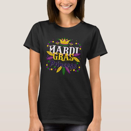 Mardi Gras Princess Mardi Gras Carnival Women Girl Tシャツ (正面)