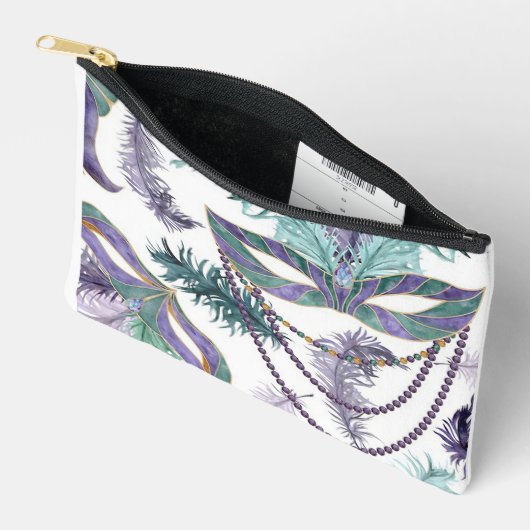 Mardi-Gras Print Cosmetic Bag アクセサリーポーチ (見開き)