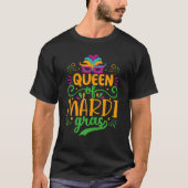 Mardi Gras Queen 2022 Fun Costume With Mask And Be Tシャツ (正面)