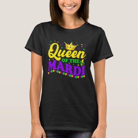 Mardi Gras Queen Crow  Mardi Gras Beads Carnival O Tシャツ (正面)