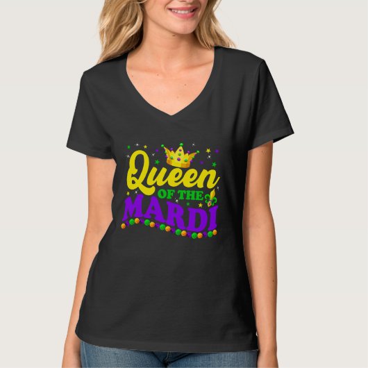 Mardi Gras Queen Crow  Mardi Gras Beads Carnival O Tシャツ (正面)