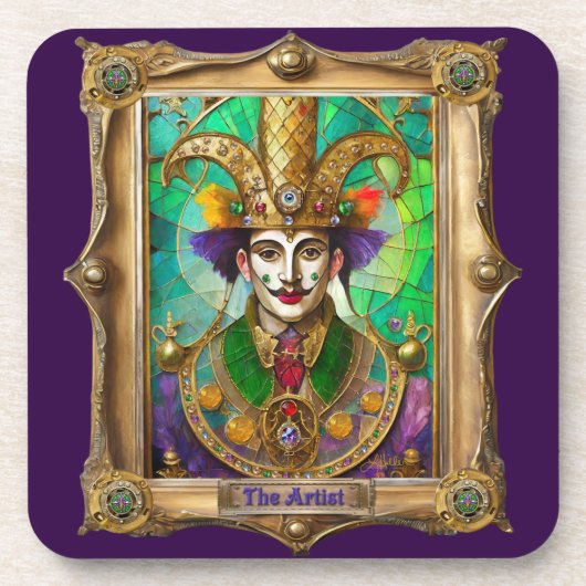 Mardi Gras Realm Portraits - The Artist Dali コースター (正面)