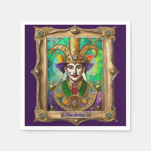 Mardi Gras Realm Portraits - The Artist Dali スタンダードカクテルナプキン (正面)