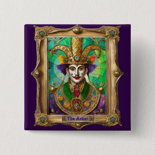 Mardi Gras Realm Portraits - The Artist Dali 缶バッジ (正面)
