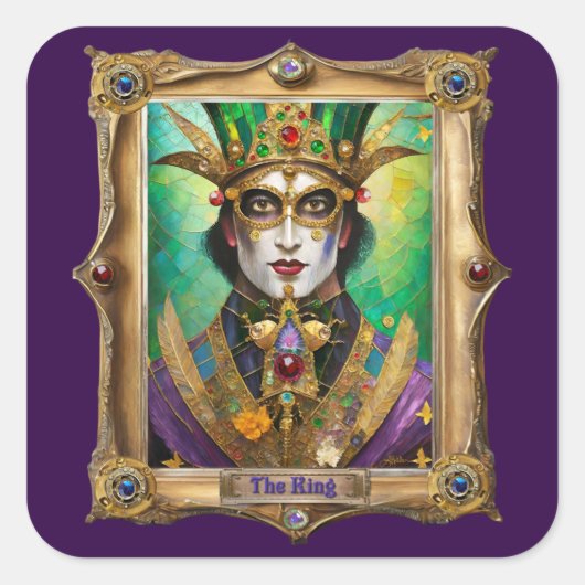Mardi Gras Realm Portraits - The King スクエアシール (正面)