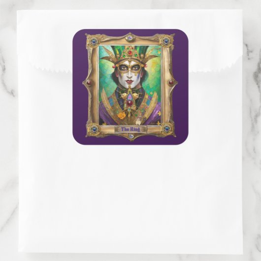 Mardi Gras Realm Portraits - The King スクエアシール (バッグ)
