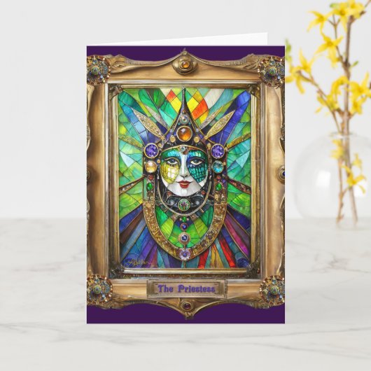 Mardi Gras Realm Portraits - The Priestess カード (黄色い花)