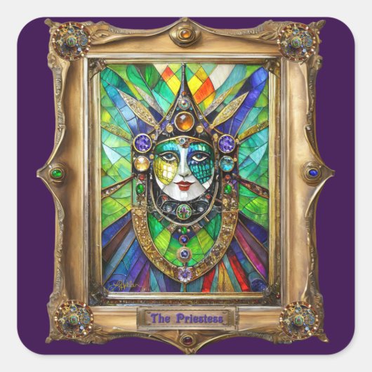 Mardi Gras Realm Portraits - The Priestess スクエアシール (正面)