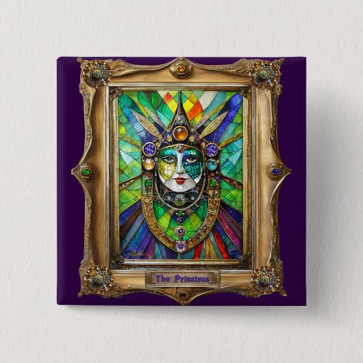 Mardi Gras Realm Portraits - The Priestess 缶バッジ (正面)