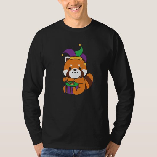 Mardi Gras Red Panda With Drum Mardi Gras Costume  Tシャツ (正面)