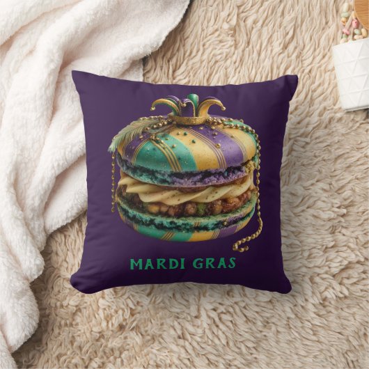 Mardi Gras Royal Macaron クッション (ブランケット)