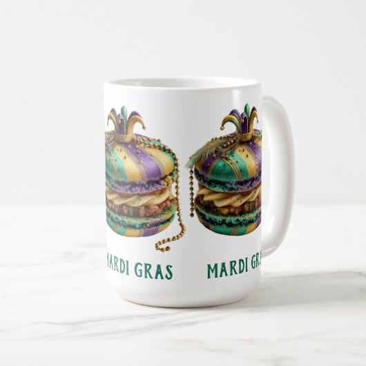Mardi Gras Royal Macaron コーヒーマグカップ (正面右)