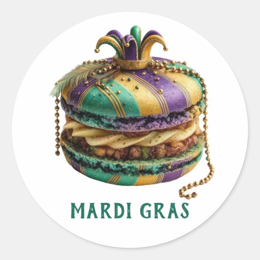 Mardi Gras Royal Macaron ラウンドシール (正面)
