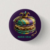Mardi Gras Royal Macaron 缶バッジ (正面)